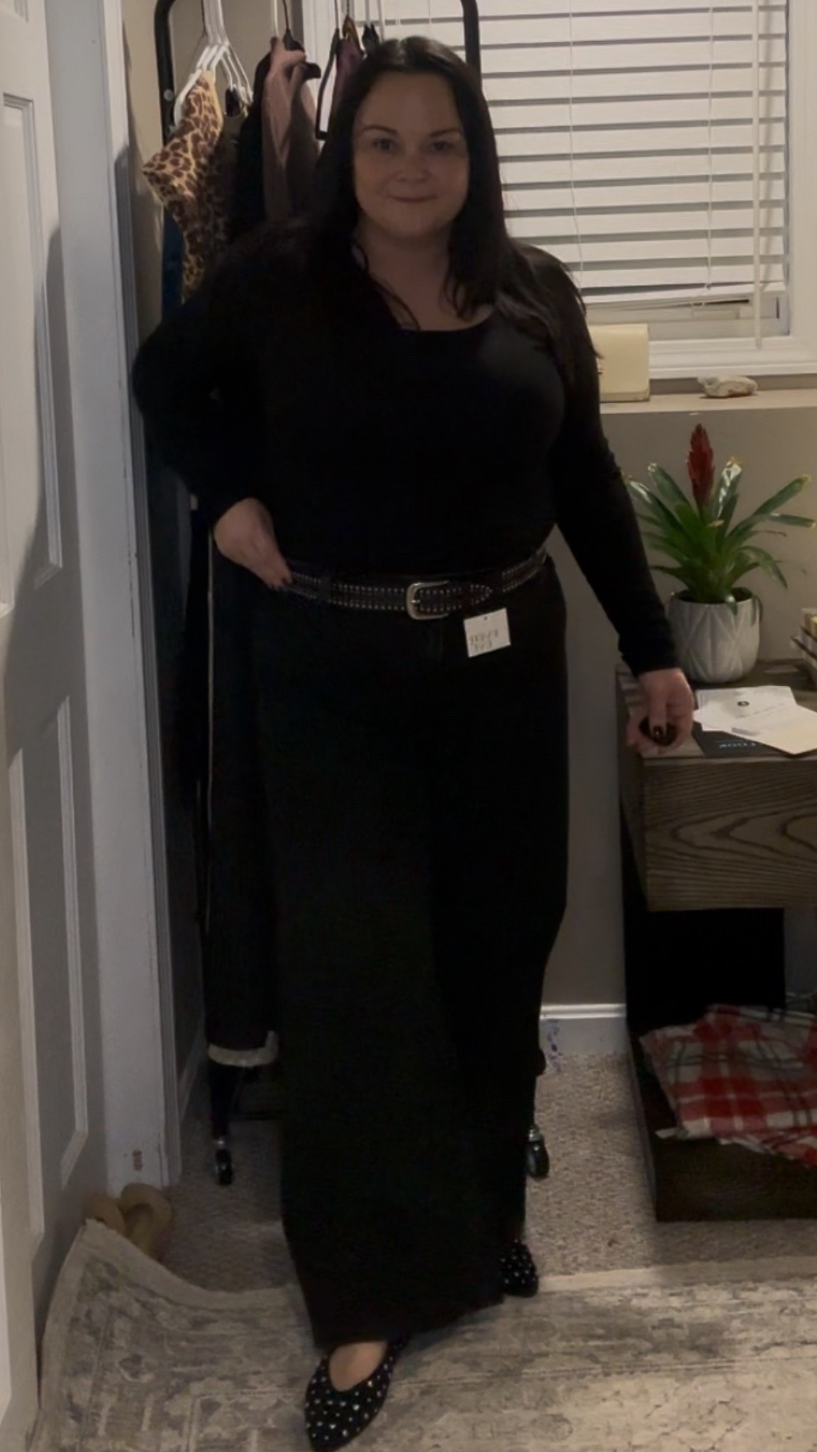 Today’s all-black teacher outfit — simple, comfortable, and exactly what I needed for a grading-heavy Monday.
Wide-leg denim, a fitted top, and studded details that make it feel pulled together with zero effort.

Linked all the exact pieces below if you need an easy, chic teacher outfit this week. 🖤✨

teacher outfits, teacher style, teacher fashion, work outfits, black outfit, all black outfit, wide leg jeans outfit, midsize outfits, midsize style, everyday style, real outfits, simple outfits, monday outfit, comfortable outfits, capsule wardrobe, school outfits, ootd, fall outfits, winter outfits, classroom outfits, LTK teacher, LTK finds

#LTKMidsize #LTKmomlife #LTKootd