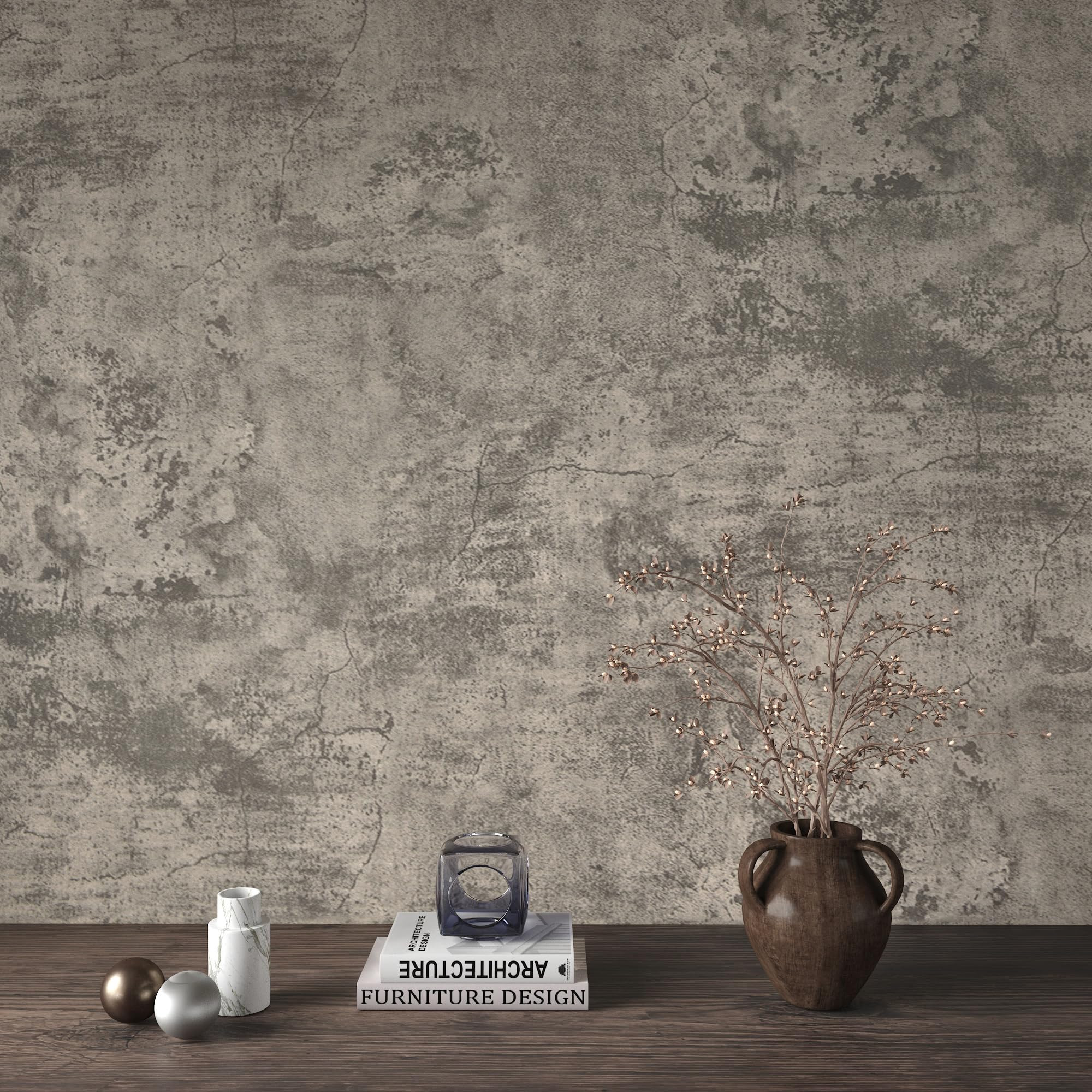 Amazon.com: JSEVEM 48"\u00d7354" Extra Wide Thick Large Size Light Brown Grey Concrete Wallpaper Peel and Stick Industrial Brown Gray Concrete Cement Contact Paper Vinyl Adhesive Stickers for Bedroom Bathroom Walls : Tools & Home Improvement | Amazon (US)