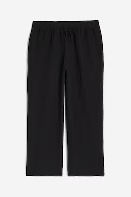 Linen-blend Pants - High waist - Ankle-length - Black - Ladies | H&M US | H&M (US + CA)