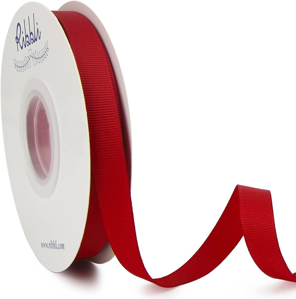 Ribbli Red Grosgrain Ribbon, 1/2 inches x Continuous 25 Yards,Use for Bows DIY Hair Accessories,G... | Amazon (US)