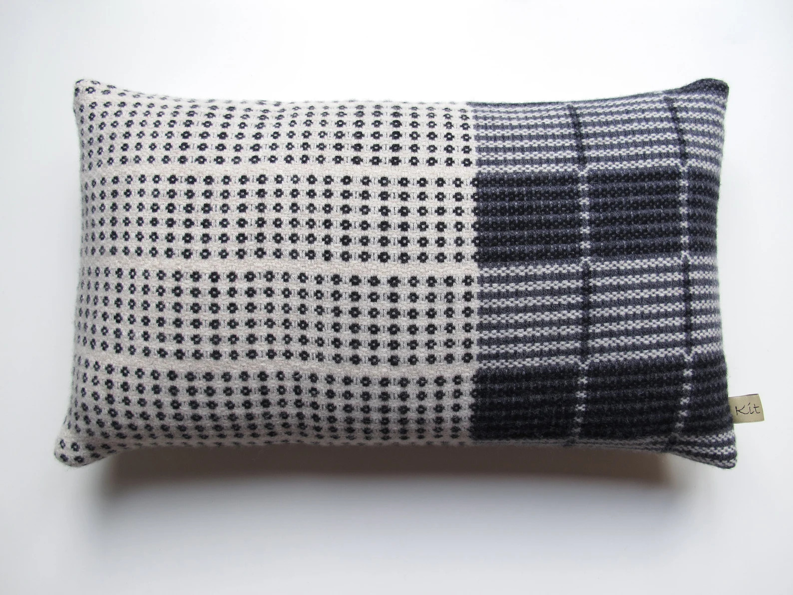 Handwoven Black and white Geometric Cushion | Bold Checked Spotty Pattern | Soft Luxury Lambswool... | Etsy (US)