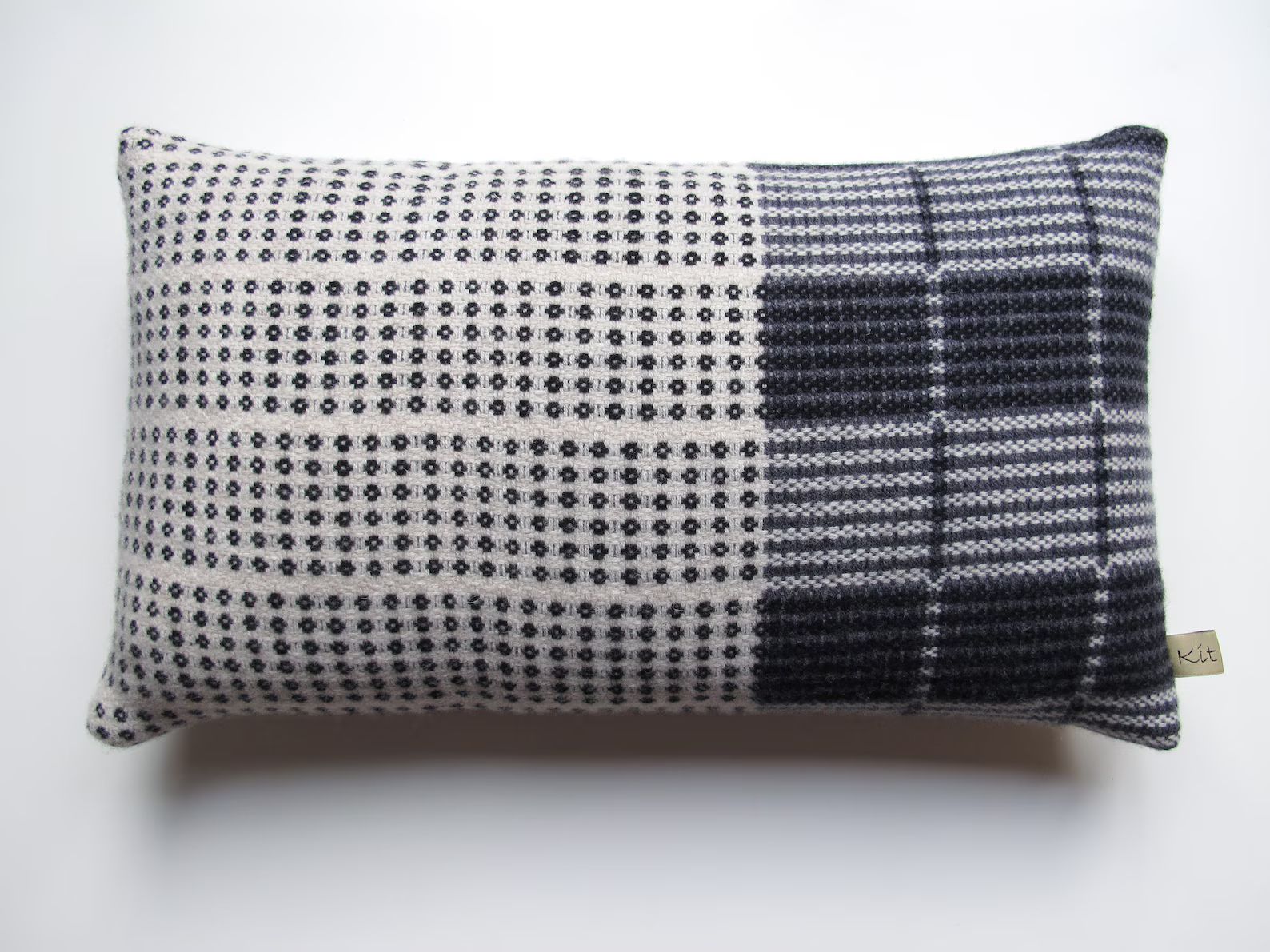 Handwoven Black and white Geometric Cushion | Bold Checked Spotty Pattern | Soft Luxury Lambswool... | Etsy (US)