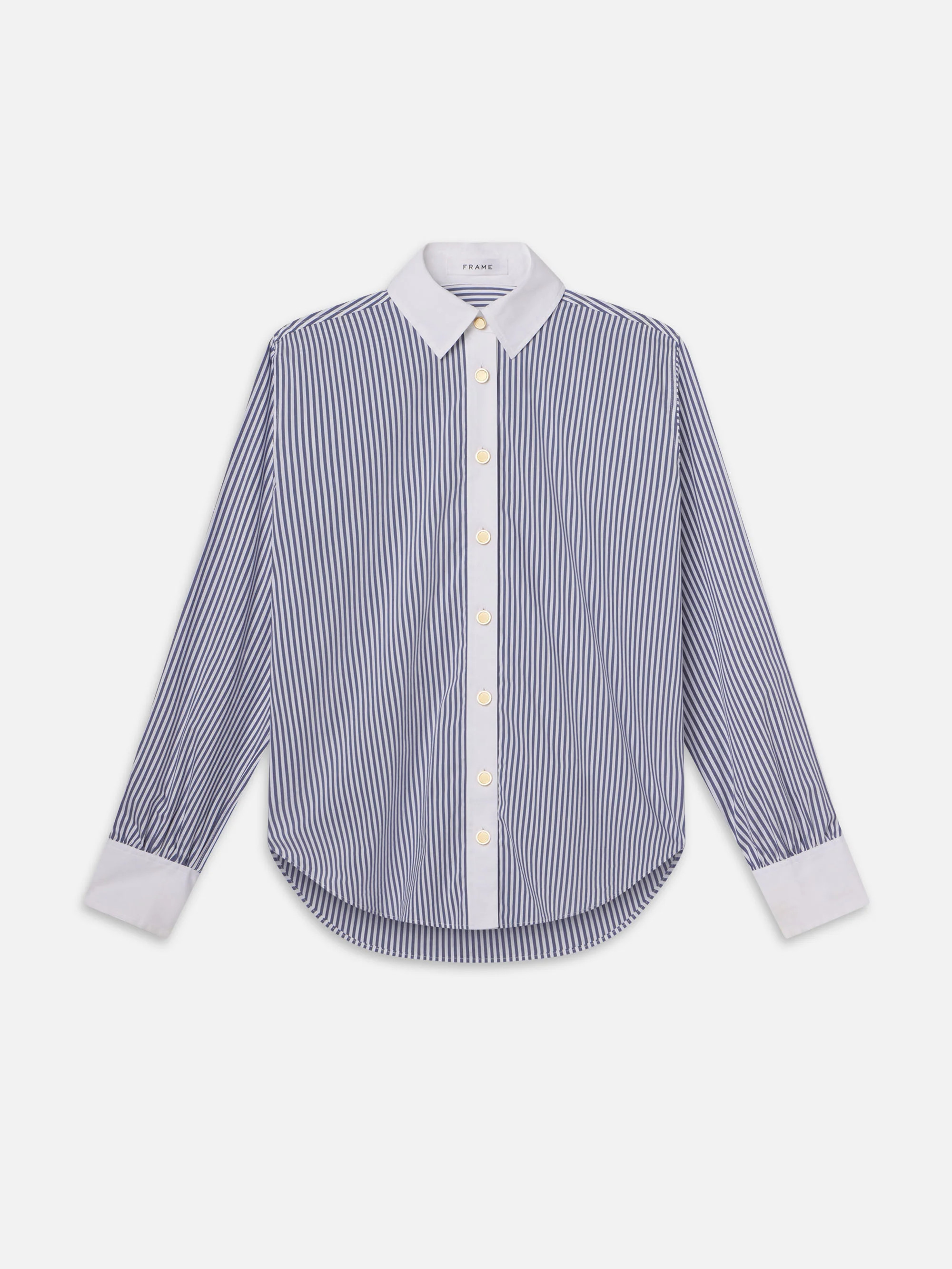 The Borrowed Shirt -- Dark Chambray Multi | Frame Denim
