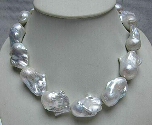 Huge Natural AAA++ South Sea White Baroque Pearl Necklace 18'' | Amazon (US)