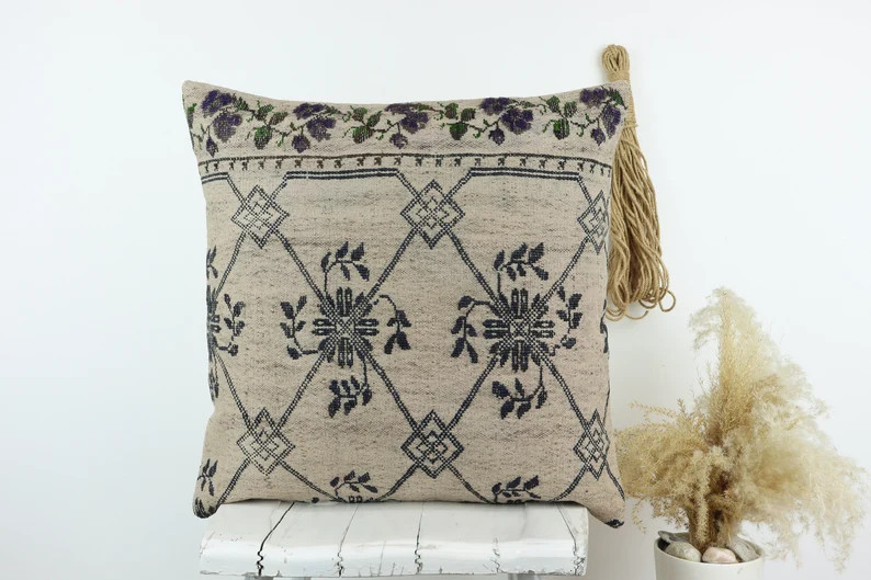 Kilim Pillow 20x20inches 50x50cm Colorful Pillow | Etsy | Etsy (US)