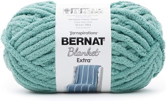 Bernat Blanket Extra Yarn, Big Ball 10.5 Oz, Jumbo 7, Light Teal | Amazon (US)