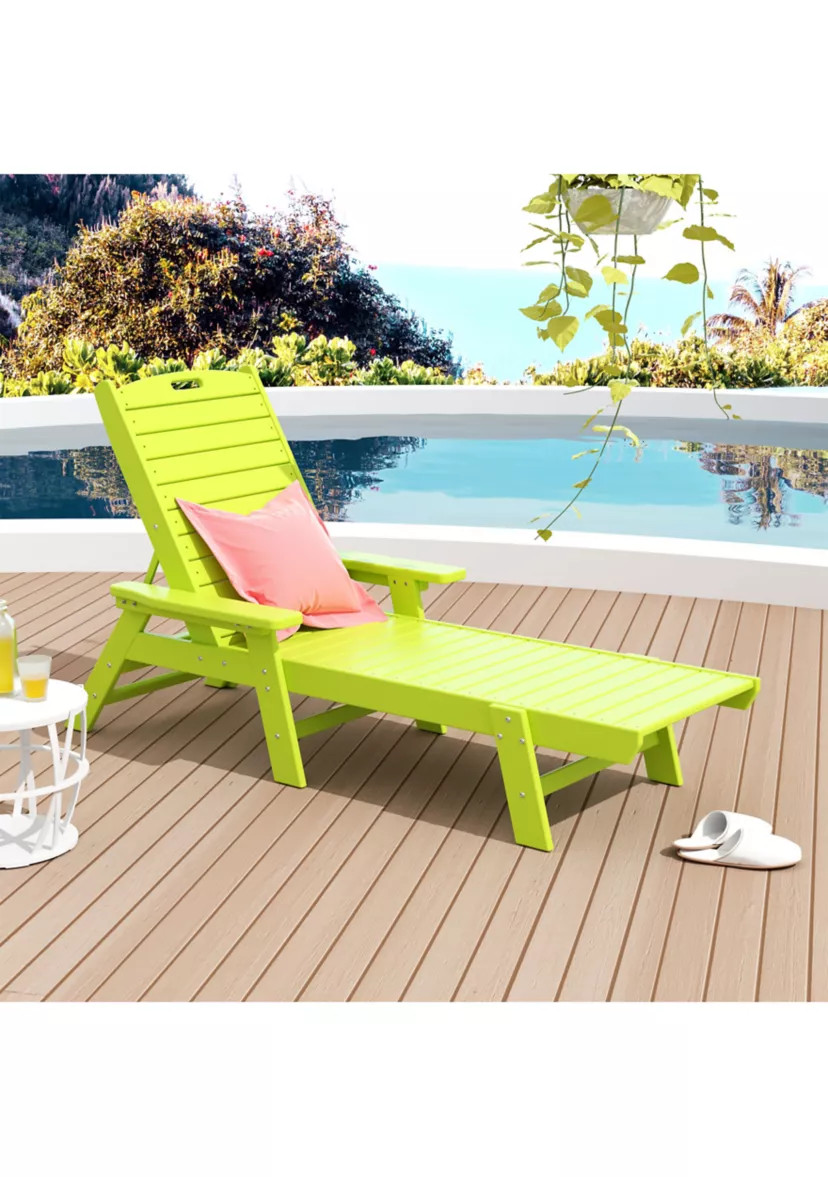 Outdoor All-Weather HDPE Reclining Chaise Lounge | Belk