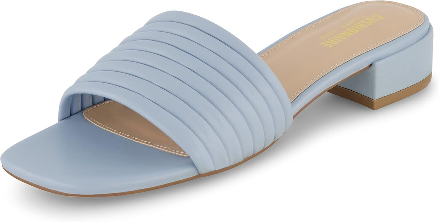 CUSHIONAIRE Women's Nino strappy low block heel slide sandal +Memory Foam and Wide Widths Availab... | Amazon (US)