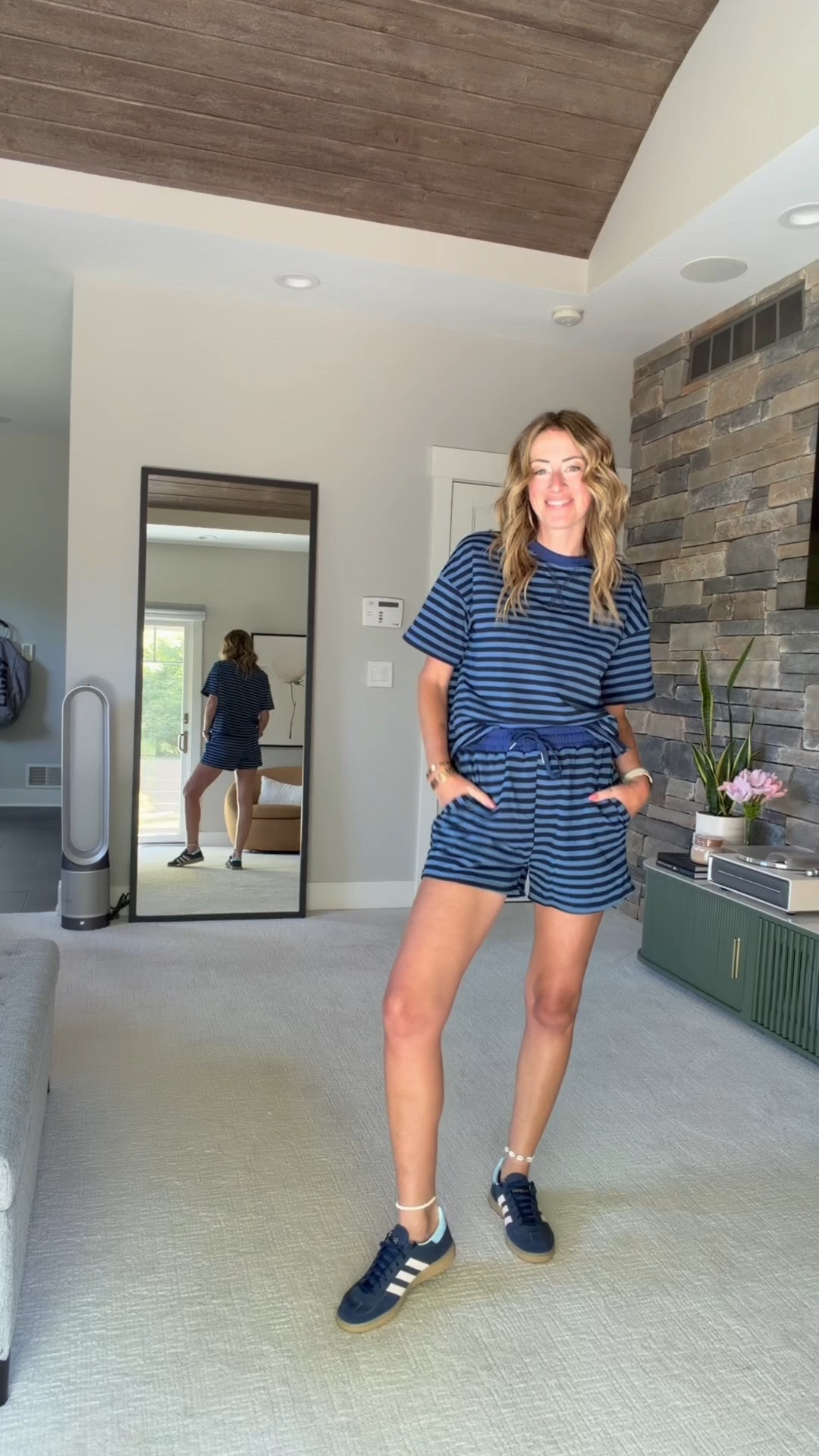 Women’s two piece matching sets
Loungewear
Look for less styles
Blue striped set