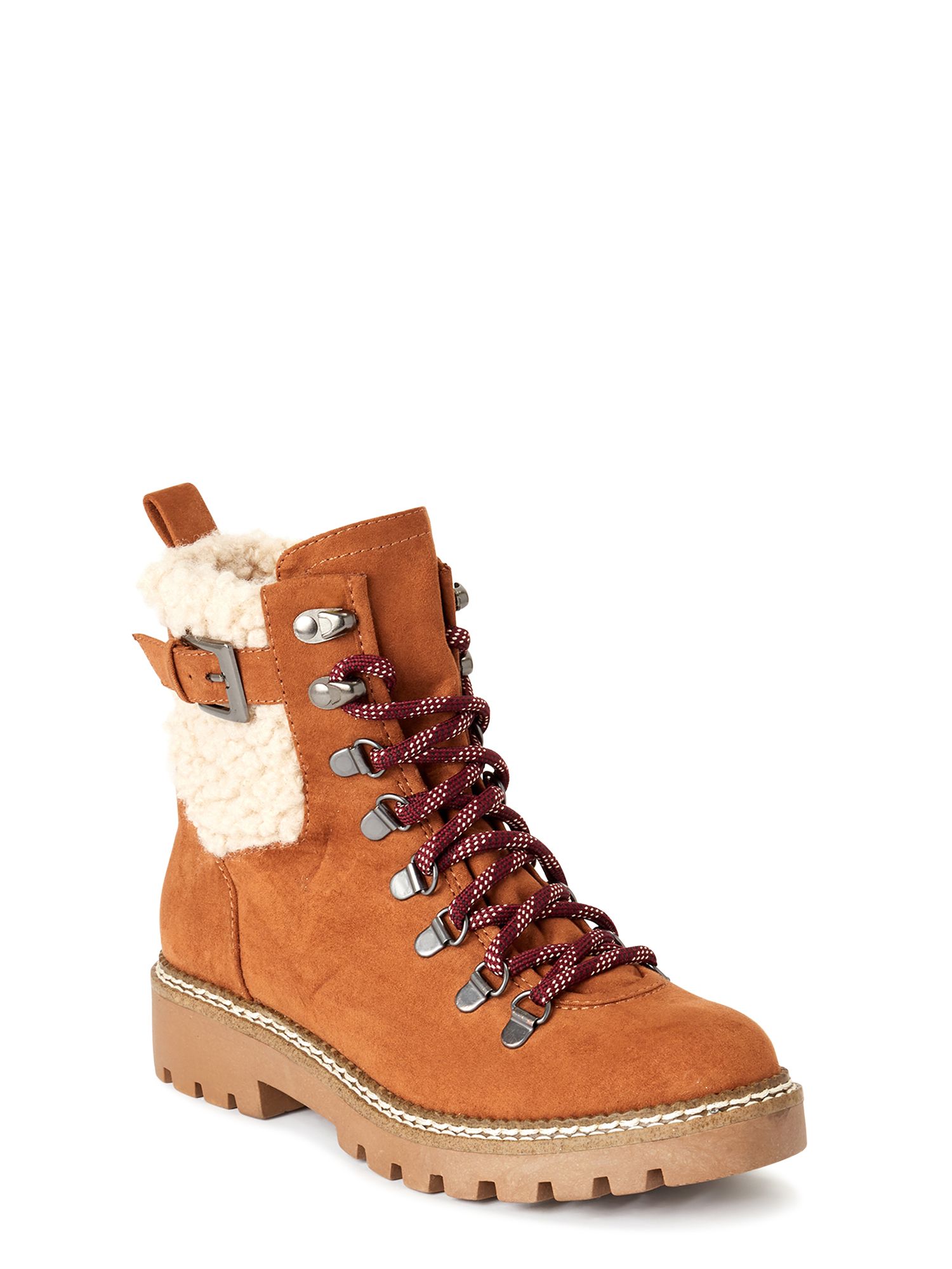 Scoop Women's Addison Faux Sherpa Hiker Boot | Walmart (US)