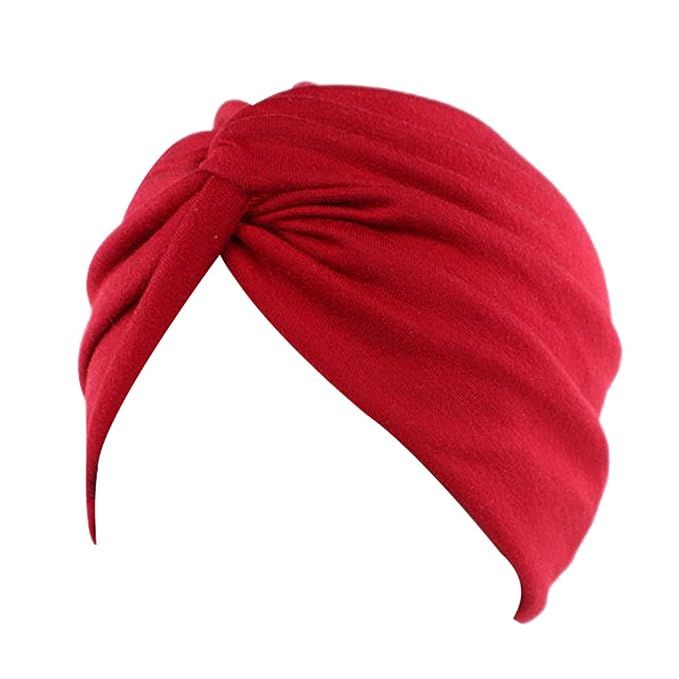 Decou Solid Color Clean Plain Twist Pleasted Hair Turban Cap | Amazon (US)