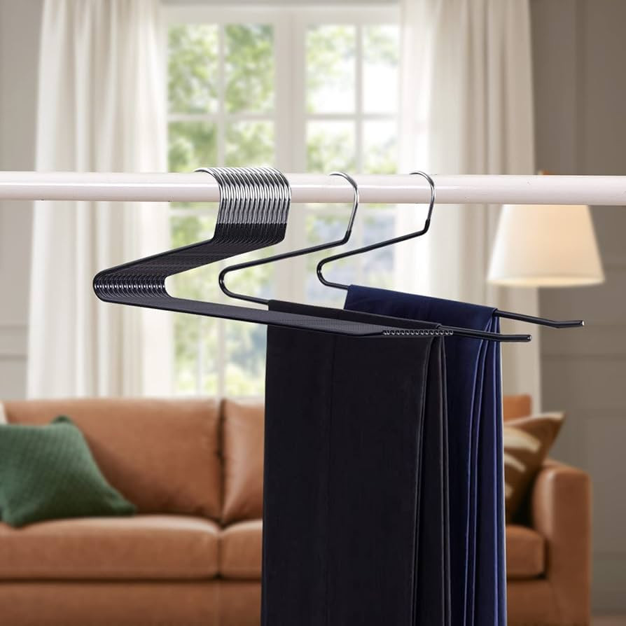 Edergoo Trouser Hangers 20 Pack, Open Ended Trouser Hangers Space Saving, Heavy Duty Metal Pants ... | Amazon (UK)