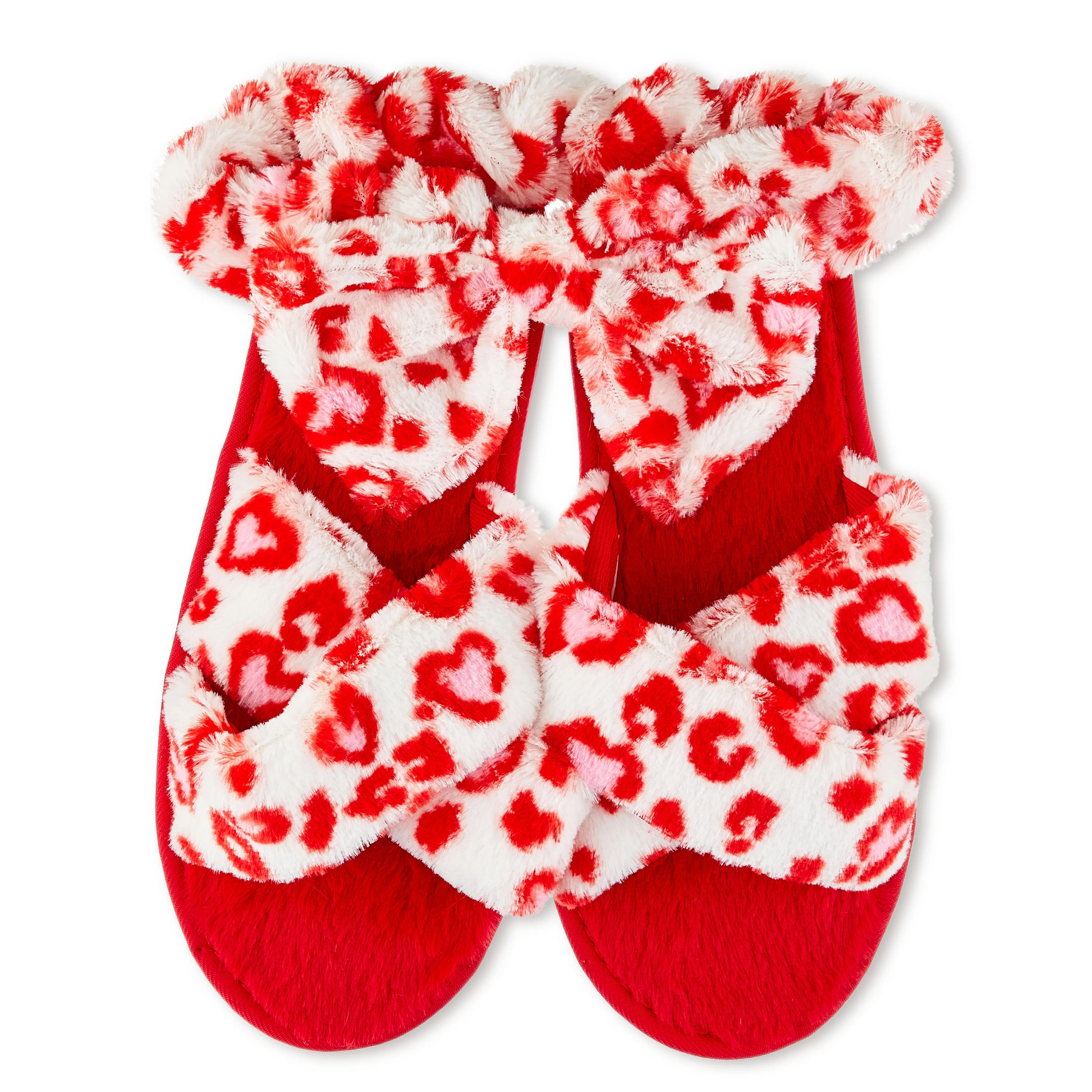 Valentine's Day 11.5in Red & White Slipper & Headband Set for Adults by Way To Celebrate | Walmart (US)