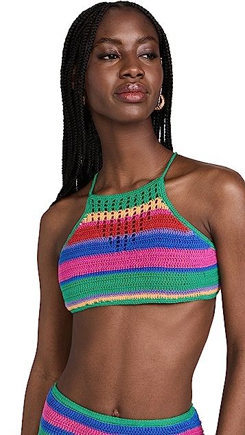 Bruna's Stripes Crochet Bikini Top | Shopbop