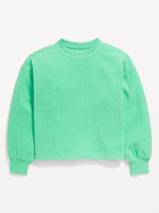 Long-Sleeve Microfleece Crew-Neck Sweatshirt for Girls | Old Navy (US)