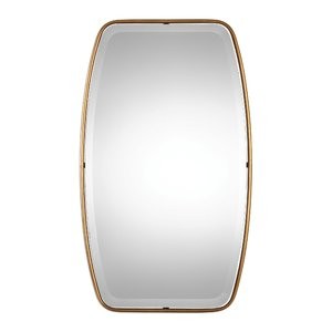 Duke Rectangle Gold Metal Wall Mirror | Wayfair North America