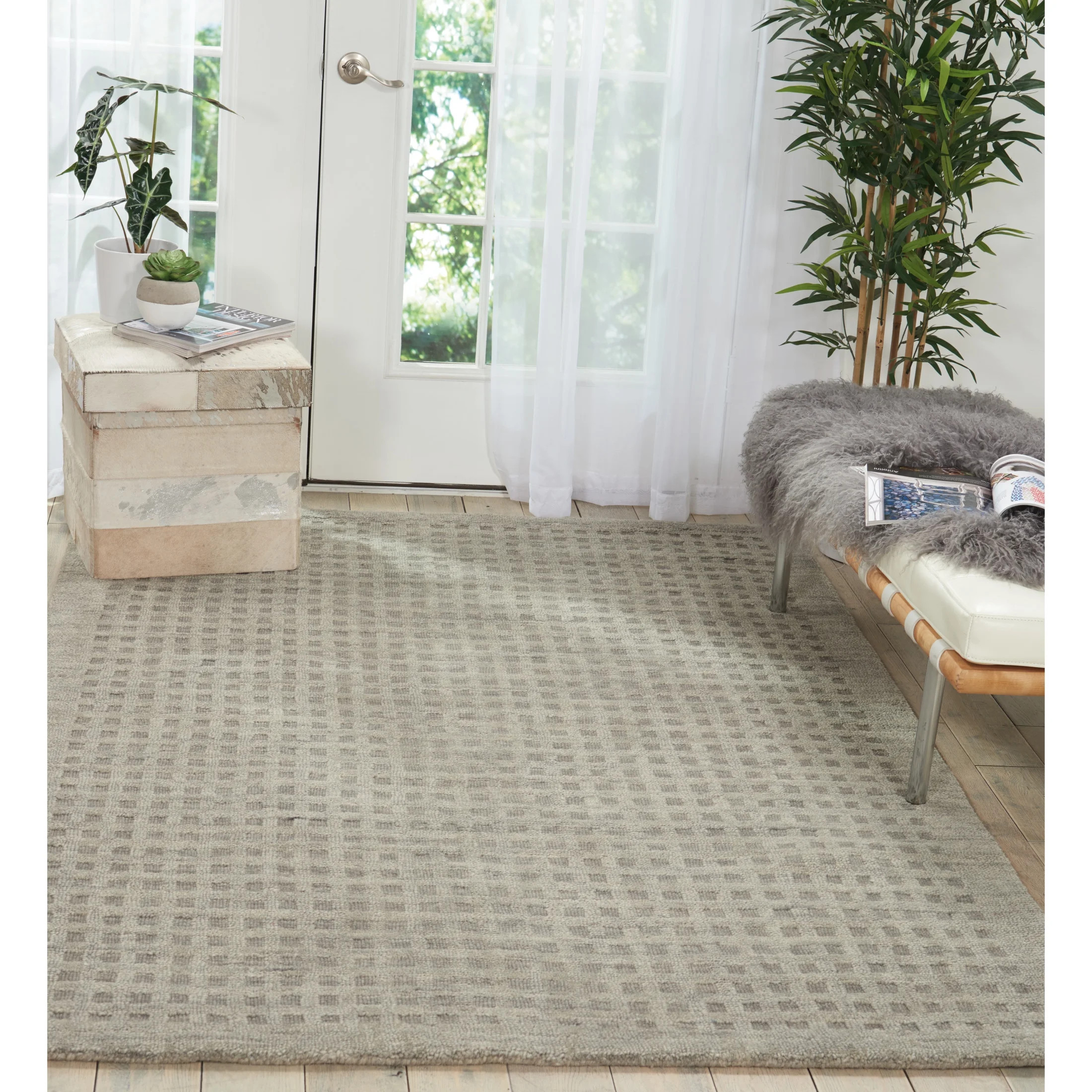 Nourison Perris Solid Charcoal 5' x 7'6" Area Rug, (5x8) | Walmart (US)