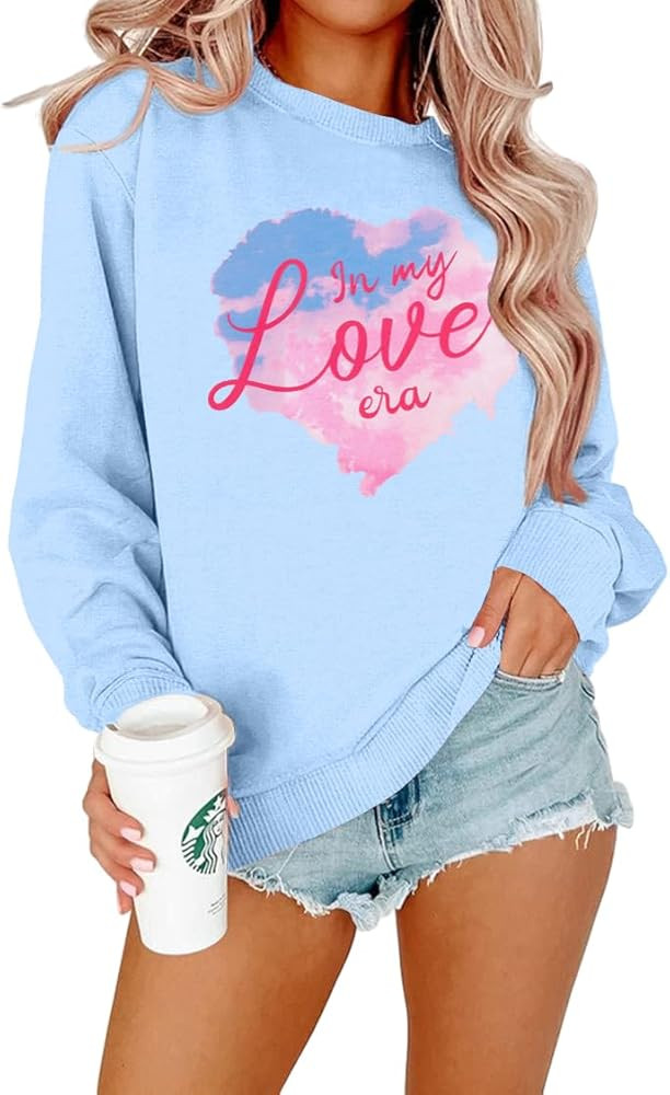 ASTANFY In My Loves Era Sweatshirt Women Love Heart Long Sleeve T-Shirt Album Music Shirt Valenti... | Amazon (US)