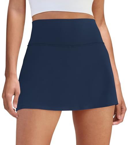 DLOODA Womens Skort Tennis Skirt with Pocket Shorts Mini Golf Skirts High Waisted Athletic Skorts Summer Workout Navy | Amazon (US)