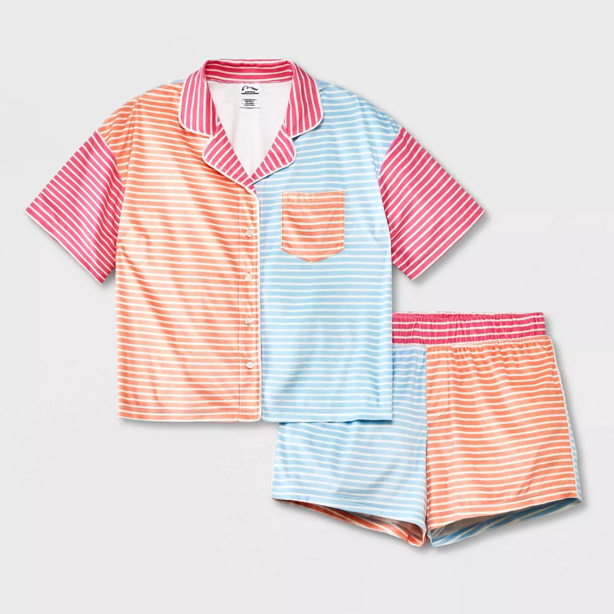 Girls' Short Sleeve Button Up Pajama Set - art class™ | Target
