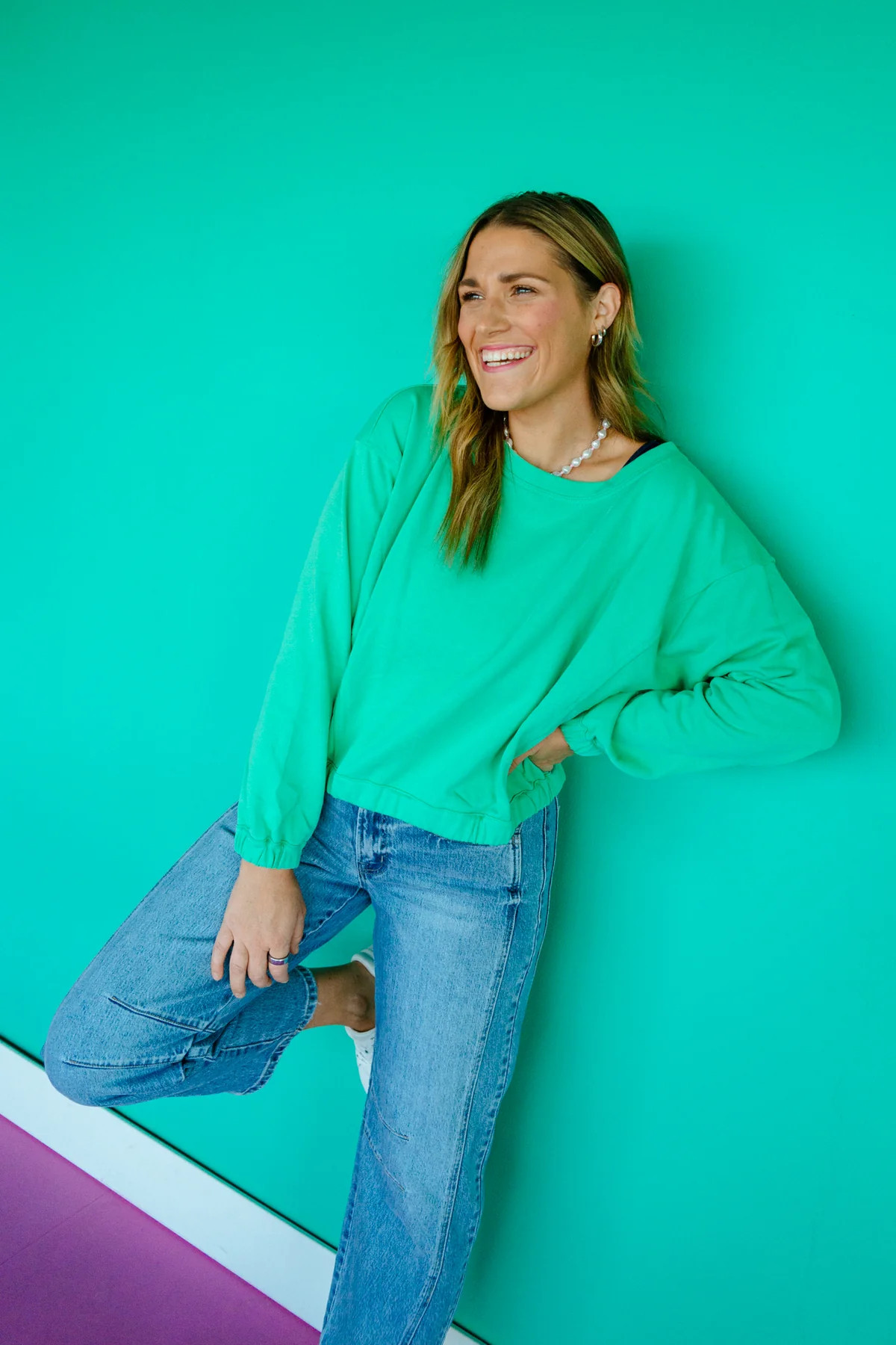 Greenly Boxy Sweatshirt - JadeJade - Summer / Large | MyEllement Boutique