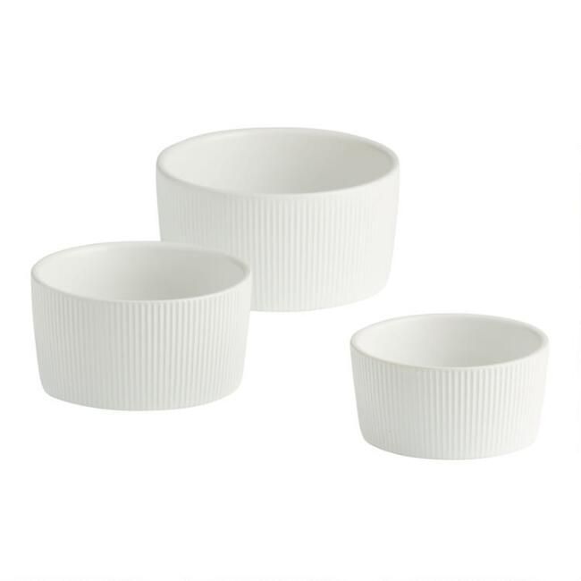 White Ceramic Nesting Ramekins 3 Pack | World Market