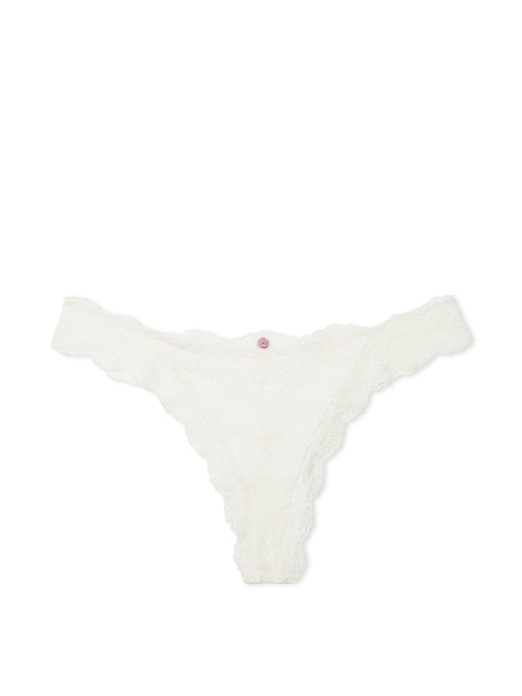 Coconut White Lace Thong Knickers | Victoria's Secret UK | Victoria's Secret UK