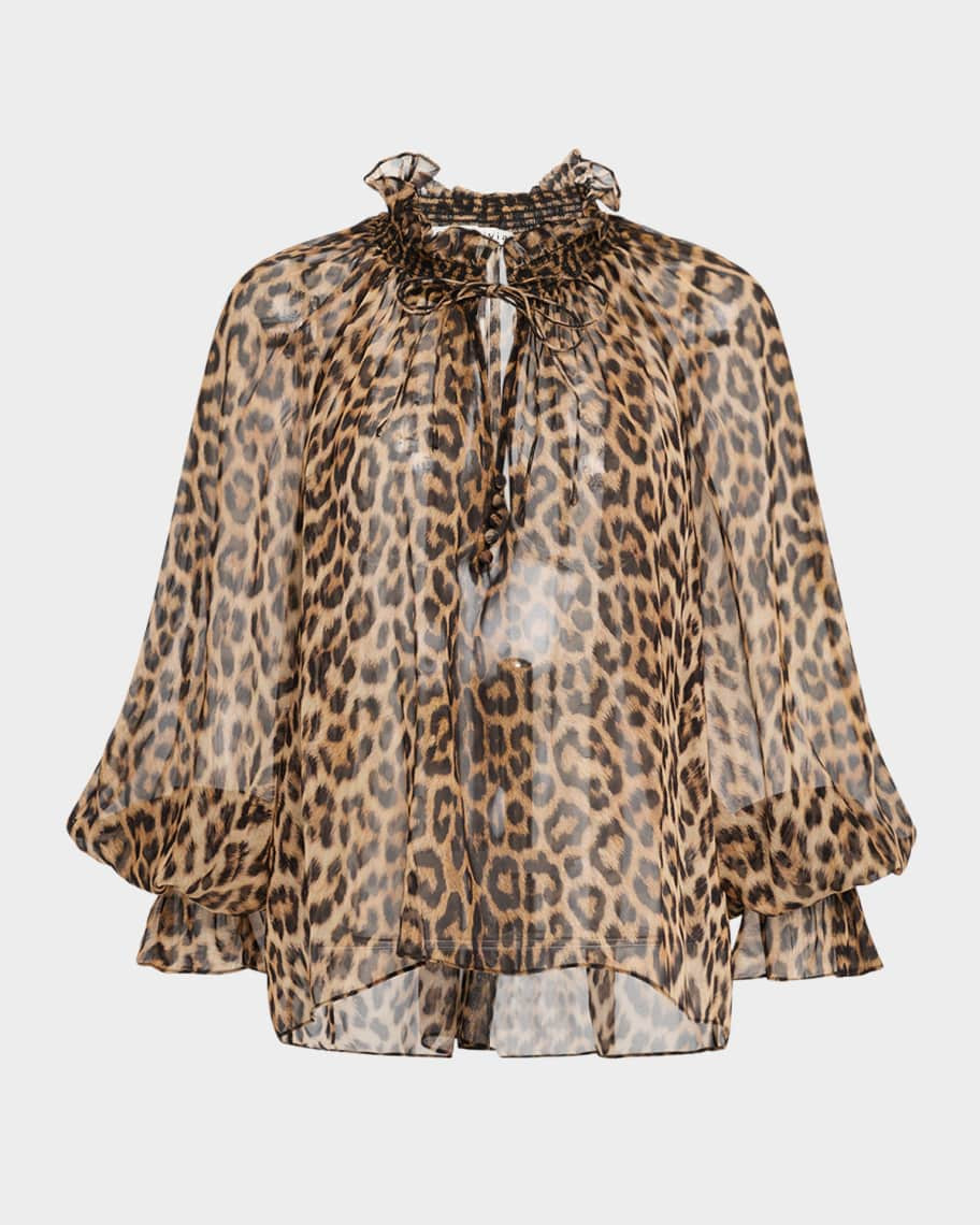 Alice + Olivia Catwalk Norah Tie-Neck Peasant Blouse | Neiman Marcus