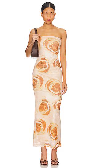Oksana Gown in Tan Floral | Revolve Clothing (Global)