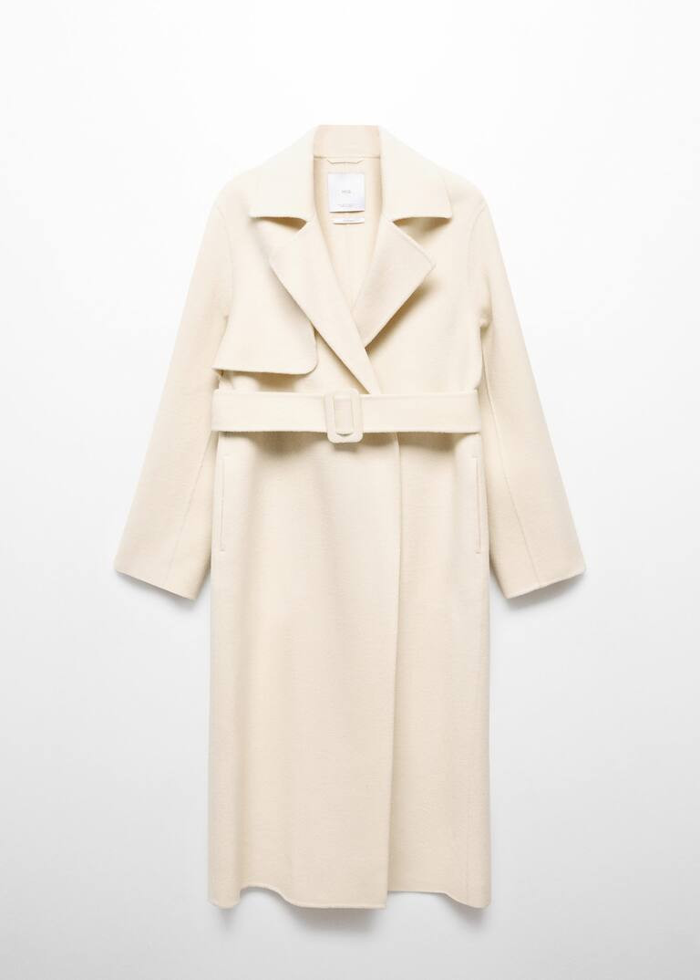 Wool coat with handmade belt -  Women | Mango United Kingdom | MANGO (UK)