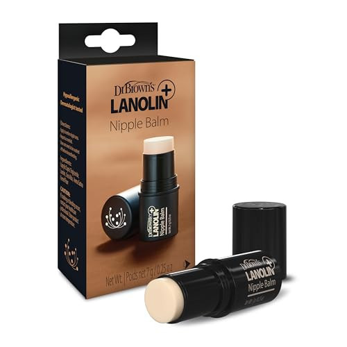 Dr. Brown's Lanolin+ Nipple Balm, Postpartum and Breastfeeding Essential, Soothe and Protect Dry, Chapped Nipples, 7 g/.25 oz | Amazon (US)