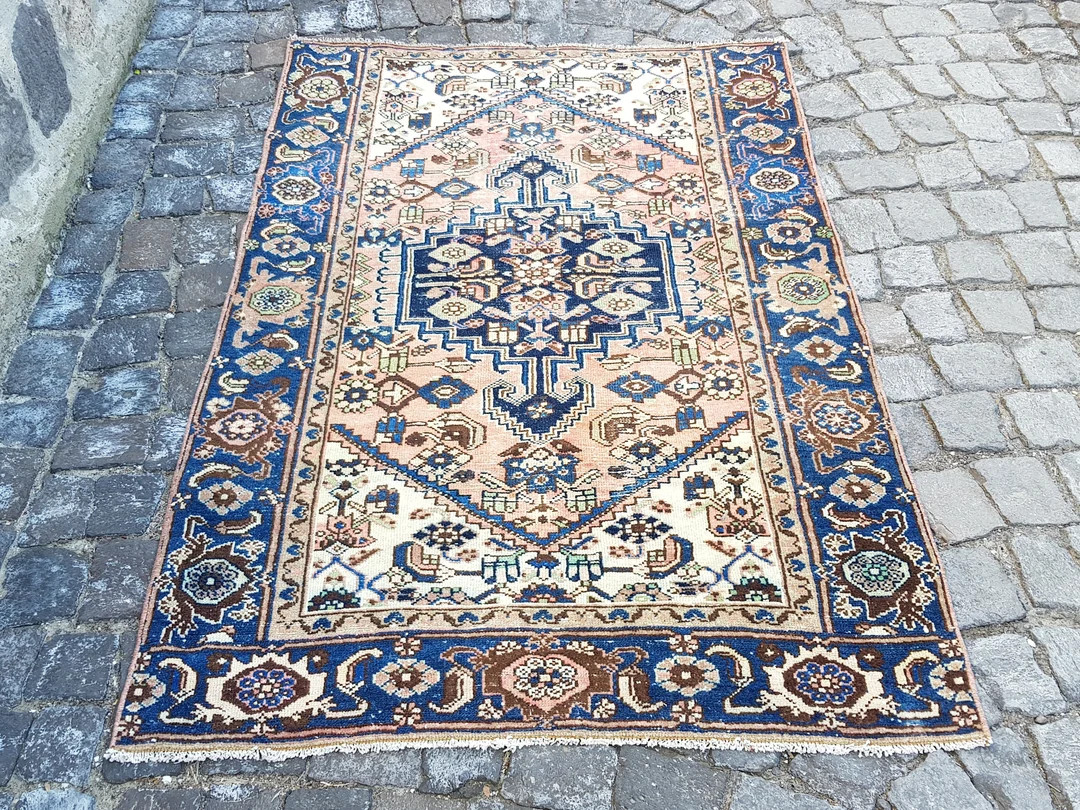 Persian Rug Turkish Rug Vintage Rug 3.9 X 6 Ft E2505 - Etsy | Etsy (US)