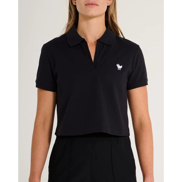 Women's Bad Birdie Rib Collar Polo XSmall Black | Scheels