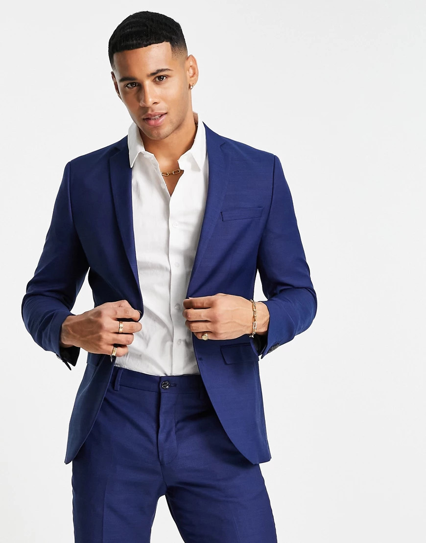Jack & Jones Premium slim fit suit jacket in bright blue-Blues | ASOS (Global)