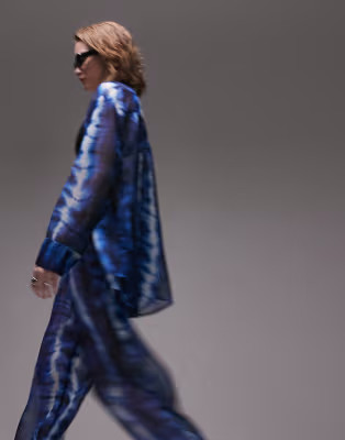 Topshop batik print chiffon beach co-ord in blue | ASOS (Global)