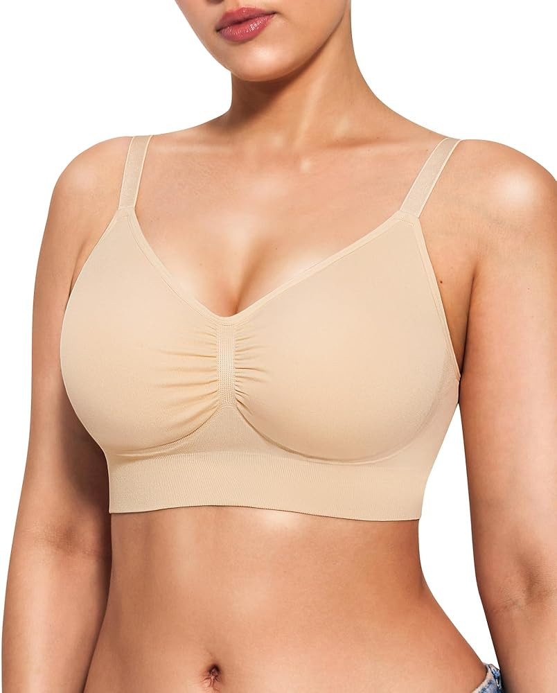 Popilush Wireless Bras for Women Comfort Bralettes Support Push Up Full Coverage Soft Seamless Br... | Amazon (US)