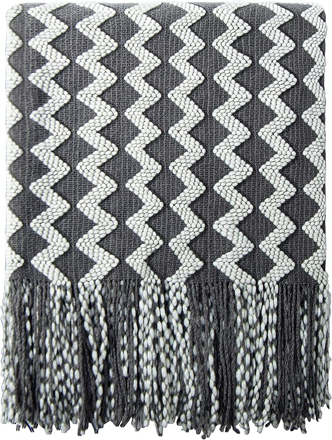 Amazon.com: NTBAY Acrylic Knitted Throw Blanket, Lightweight and Soft Cozy Decorative Woven Blank... | Amazon (US)