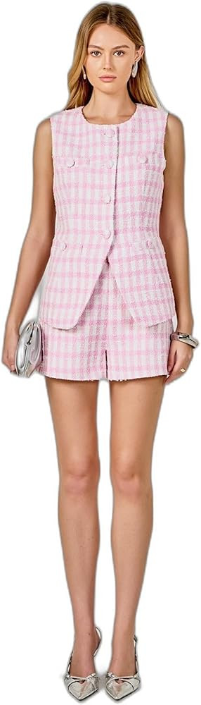 endless rose Women's Tweed Top Jacket | Amazon (US)