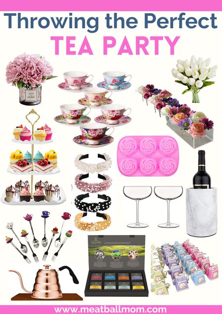Mother’s Day tea party ideas! 

(For more detailed info, check out my blog www.meatballmom.com and search “tea party”)

Here are a few tea partyideas from my collage:

* Freeze ruby red grapefruit juice or pink lemonade ice cubes in a rose shaped mold. Place ice cubes in a cute coupe glass and top with champagne or sparkling wine. Keep your champagne chilled at the table using a marble wine chiller.

* Festive Dessert and tea stirring spoons add to the whimsical vibe of the tea party! 

* make tea sandwiches by taking the crust off of bread slices and cutting sandwich into triangles. Some ideas for sandwiches: shrimp, egg or tuna salad, bananas & Nutella, cucumber dill & cream cheese, lunchmeat and cheese with Mayo or mustard. (Serve on a tiered tray for a classic tea party look!) 

Buy small assorted desserts or cookies to serve as dessert. 

* Use tea cups and tea pot to serve a variety of teas to your guests. 

* Faux florals help decorate the table and tying a ribbon around a flower makes an easy place setting. 

* Pearl accented headbands dress up any outfit for a tea party and also make a great Mother’s Day gift idea!





Mother’s Day , Mother’s Day gift idea , tea party , Mother’s Day brunch ideas , diy tea party , amazon home , amazon finds , amazon fashion , #ltkstyletip #ltkfamily #ltkkids 

#LTKhome #LTKSeasonal #LTKunder50