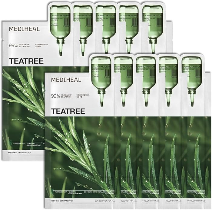 Mediheal Essential Face Mask [Teatree] Calming Moisutre 10 pcs. with 99% Purity Teatree for Inten... | Amazon (US)