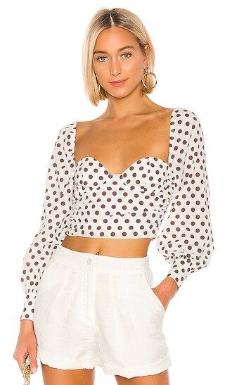 Emily Top in Maroon Dot | Revolve Clothing (Global)