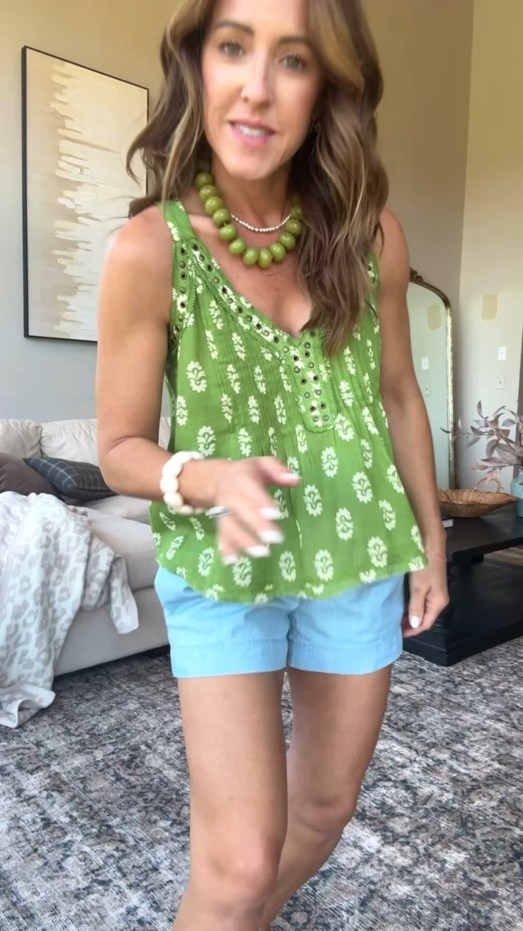 XS top
S shorts 
Love this green! Metal trim detailing.

#LTKgrwm #LTKmomlife