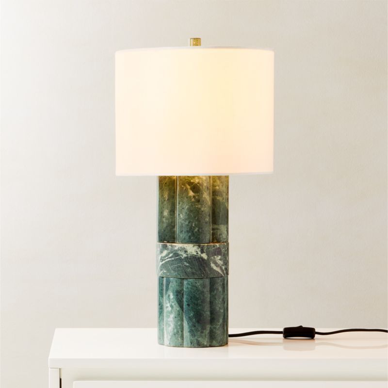 Walden Green Marble Table Lamp Tall + Reviews | CB2 | CB2