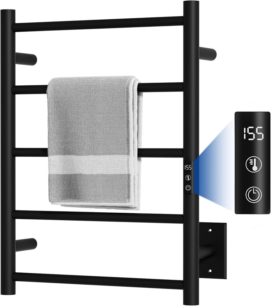Statappy Heated Towel Racks, Towel Warmer Rack for Bathroom, Wall Mounted Electric Towel with Bui... | Amazon (US)