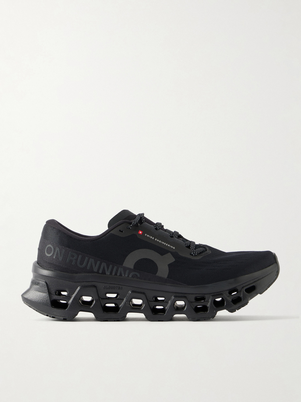 ON - Cloudmonster 3 Rubber-trimmed Mesh Sneakers - Black | NET-A-PORTER (UK & EU)