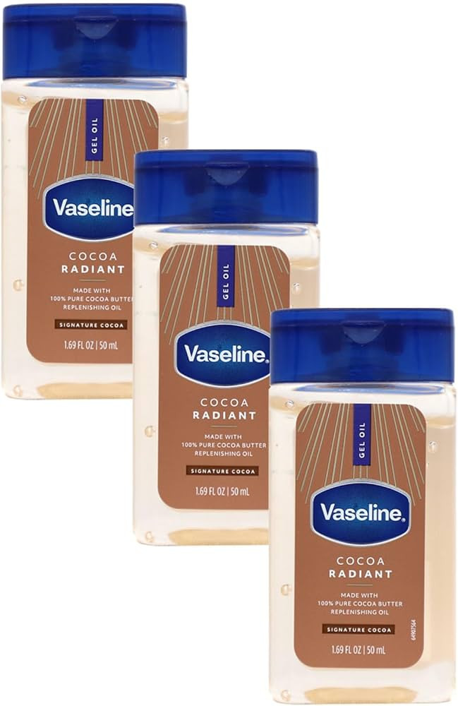 Vaseline Cocoa Radiant Replenishing Oil Gel with Pure Cocoa Butter, Travel Size, 1.69 fl oz, 3 Pa... | Amazon (US)