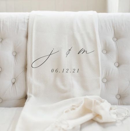Engagement gift idea: blanket by DWELLhomeshoppe

Throw Blanket | Personalized | Two Initials and Date | engagement gift | wedding gift | housewarming gift | decorative blanket | birthday gift



#LTKGiftGuide #LTKHome #LTKWedding