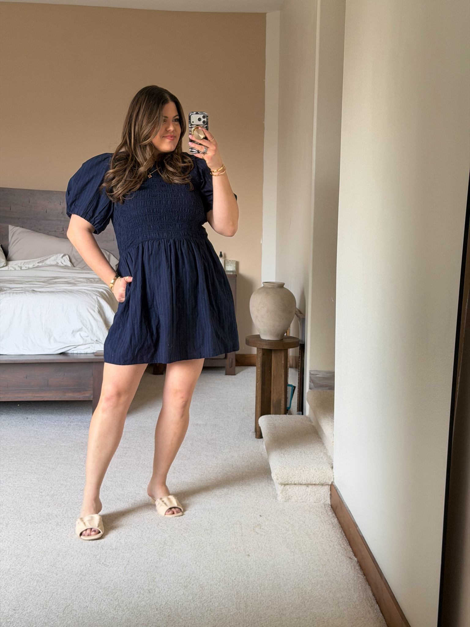 Old Navy spring dress, wearing size XL. Midsize and ectomy approved, you could wear this so many ways, with boots for a concert outfit, with heels for a baptism, baby shower or bridal shower or even as a teacher! 

#LTKWorkwear #LTKSaleAlert #LTKMidsize