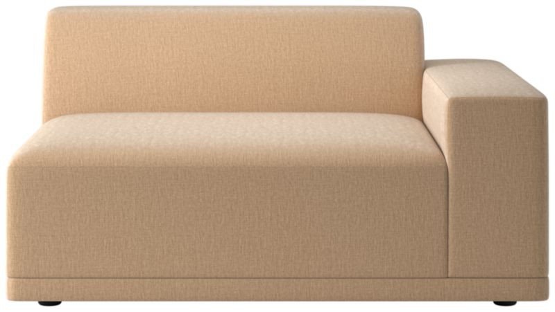 Faible Modern White Performance Velvet Chair with Right-Arm + Reviews | CB2 | CB2