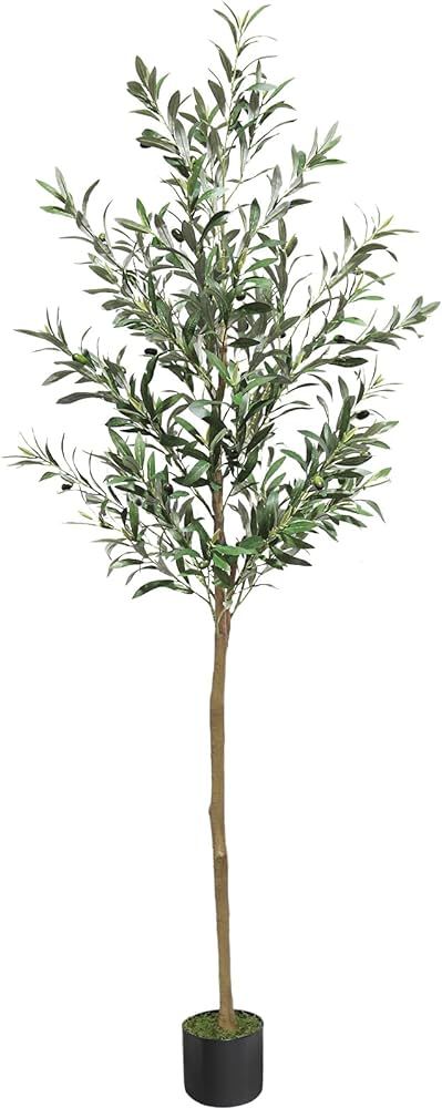 Melli Welli Artificial Olive Tree 6FT Fake Plants Indoor Tall Faux Olive Branches and Fruits Arti... | Amazon (US)